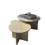 Trio of Nesting Coffee Tables x 100% Roman Travertine