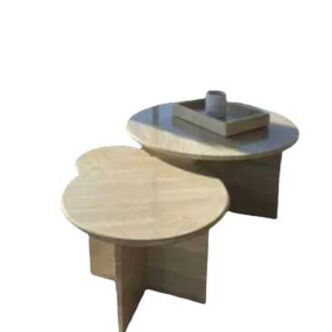 Trio of Nesting Coffee Tables x 100% Roman Travertine