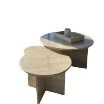 Trio de table basse Gigognes x 100% Travertin Romain