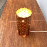 Mid-century Swedish wood veneer table lamp from Vamhus, 1960s.