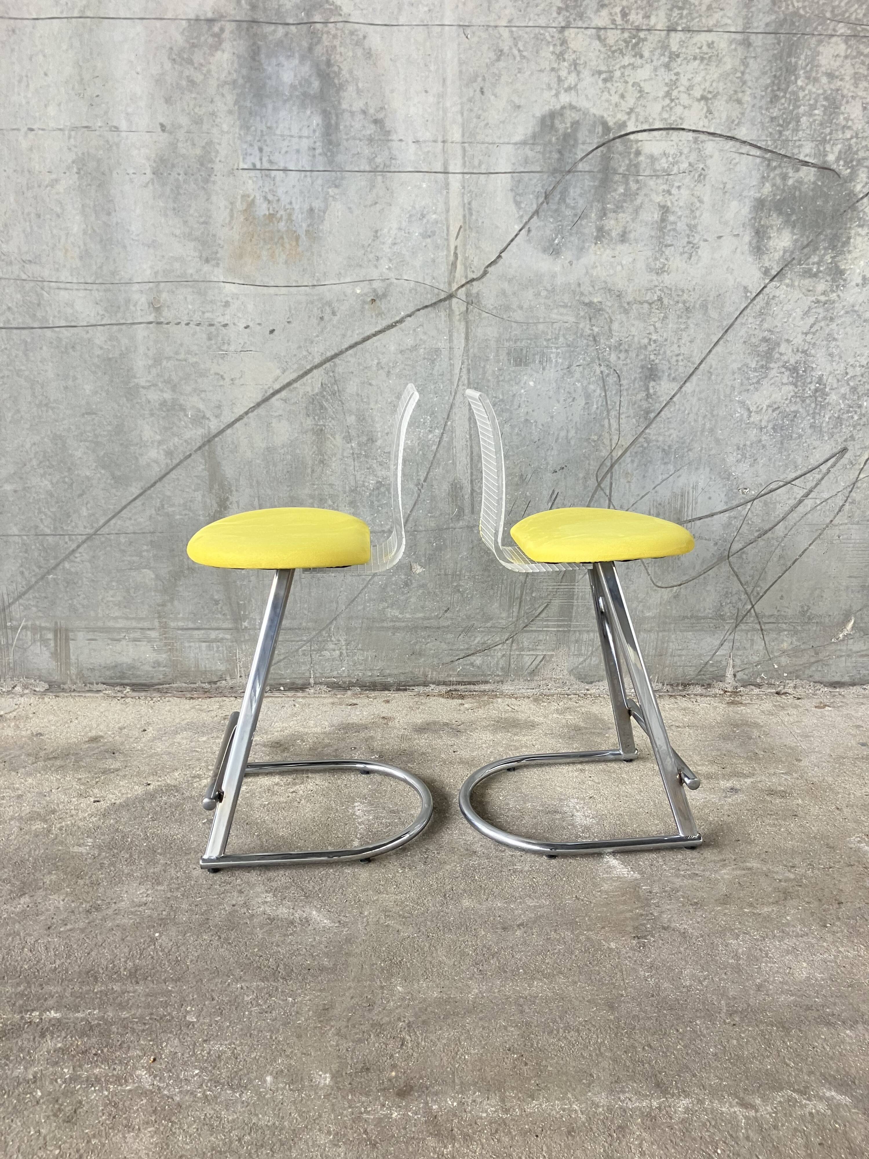 High chairs with plexiglass backrest Mirima, France