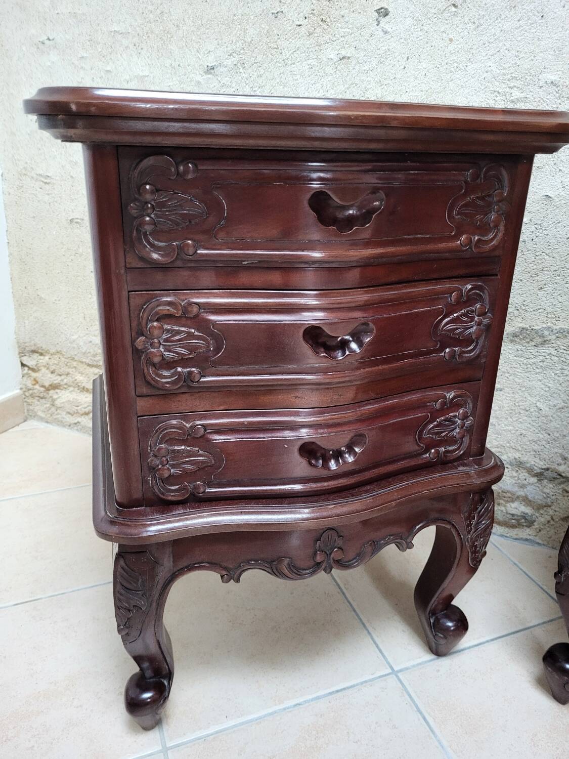 Carved bedside tables