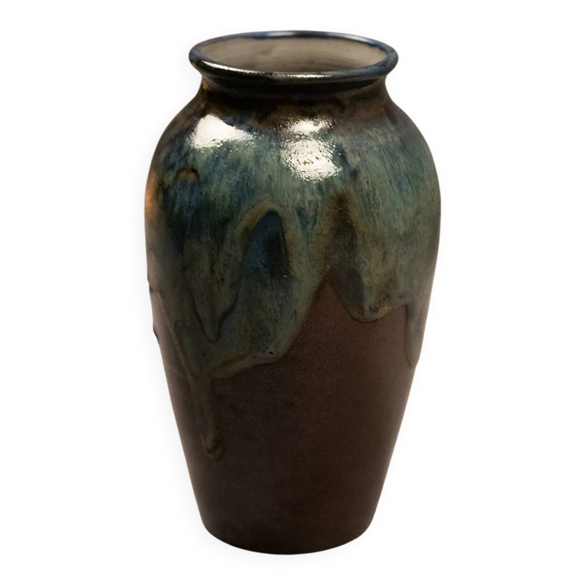 Glazed stoneware vase by Michel & Denise Pointu - Puisaye stoneware, 1950s