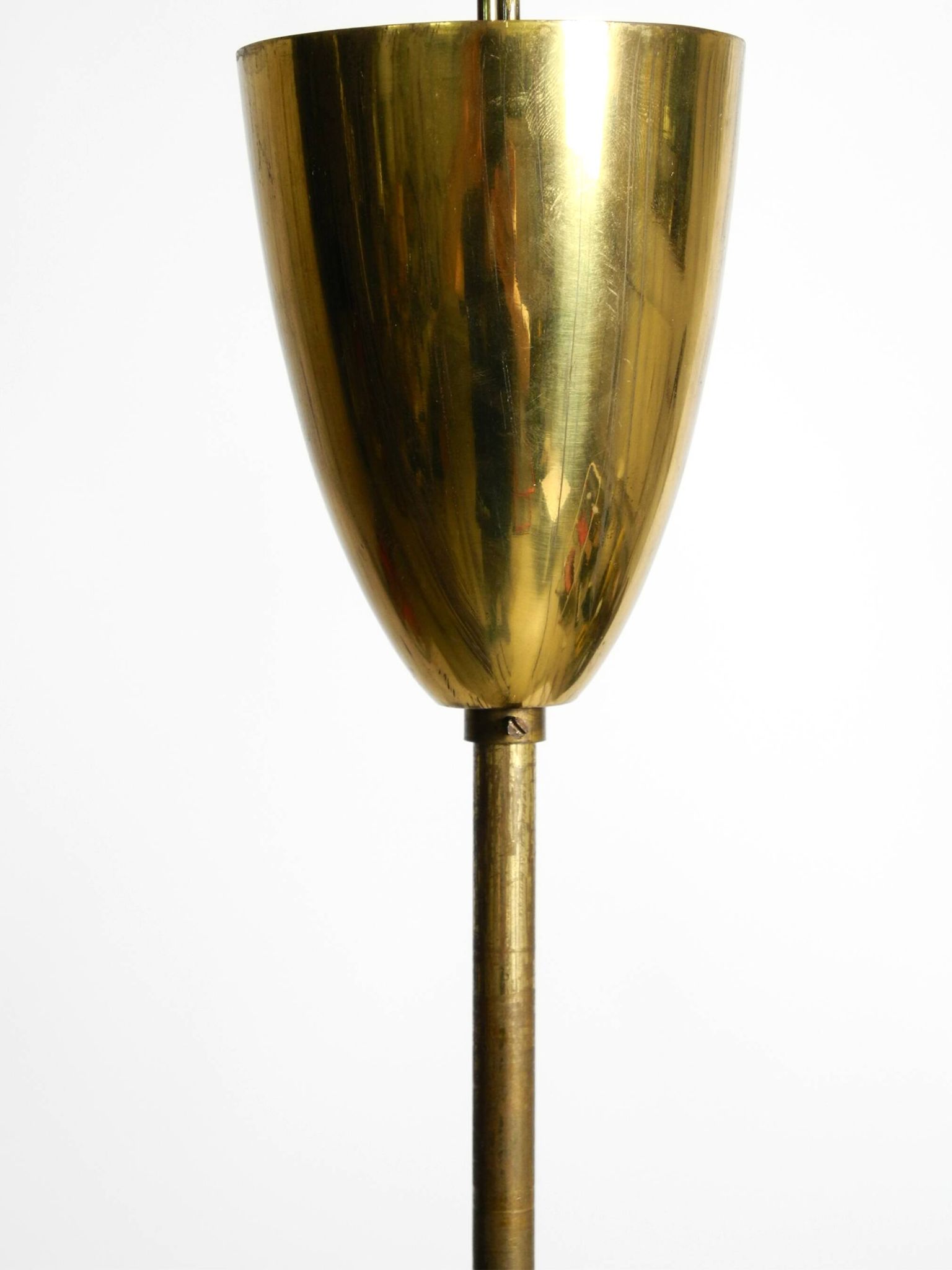 Mid-Century Pendant Lamp by Vereinigte Werkstätten, in Brass and Plexiglass