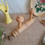 Coat rack 2 wooden hooks - vintage