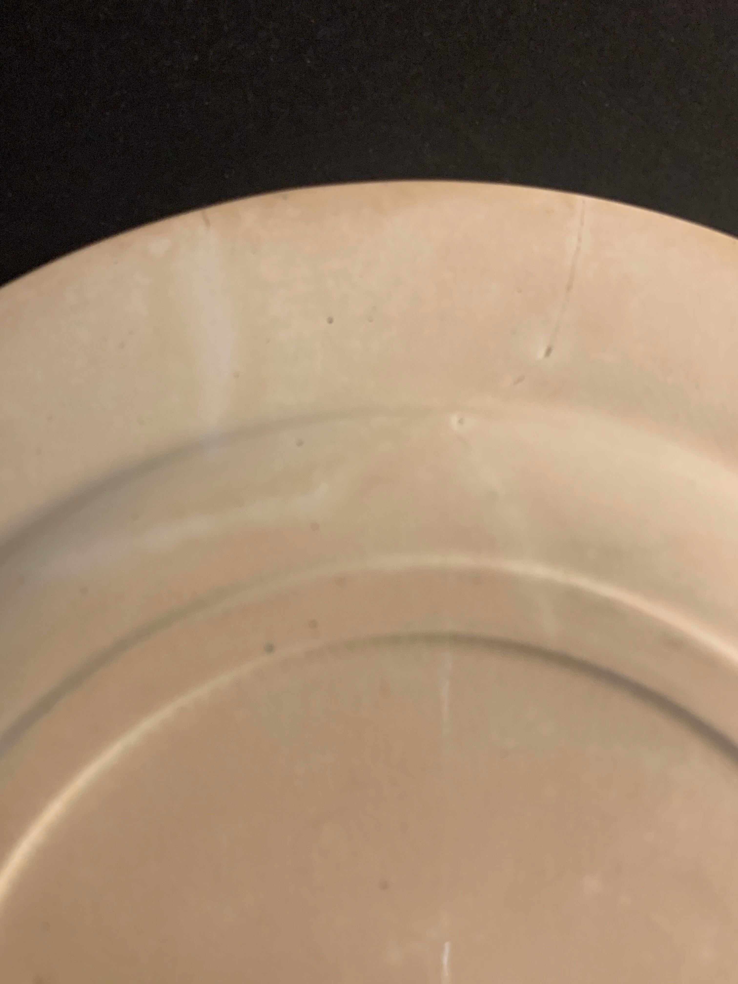 9 dessert plates old chickens, geese and pheasants blue field service Terre de Fer