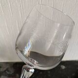 6 crystal wine glasses, engraved decoration