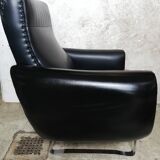 Fauteuil en cuir noir de luxe