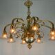 Venetian chandelier in golden murano glass, 8 arms of light