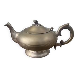 English silver metal teapot