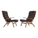Années 1970, design danois par Farstrup, ensemble de 2 fauteuils, mobilier en cuir.