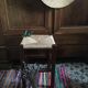 Sitting l bedded oak stool