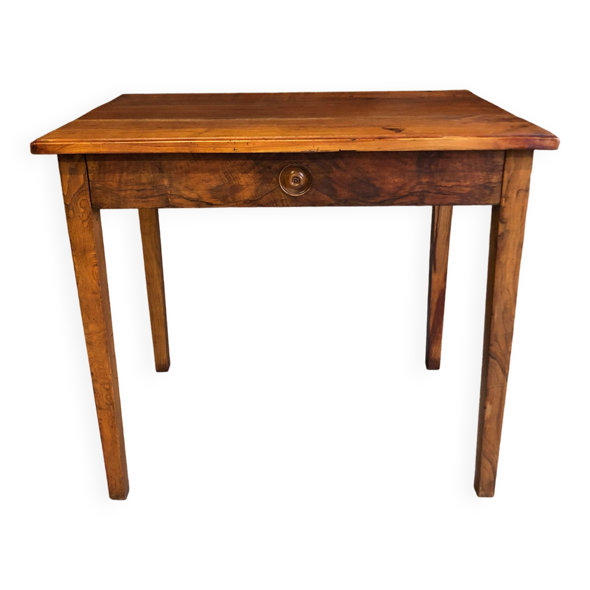 Walnut wood desk with a drawer