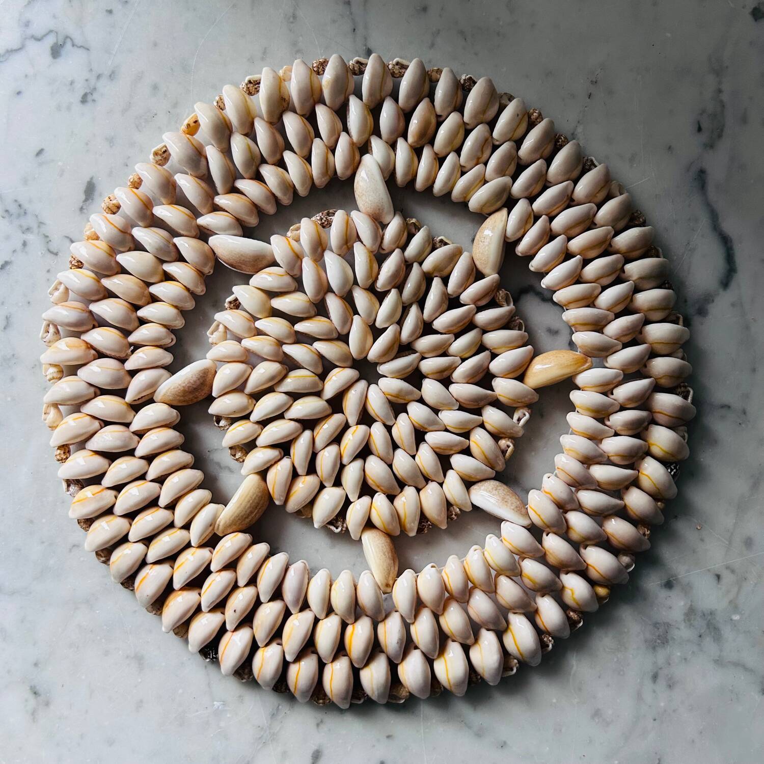 Trivet made of seashells