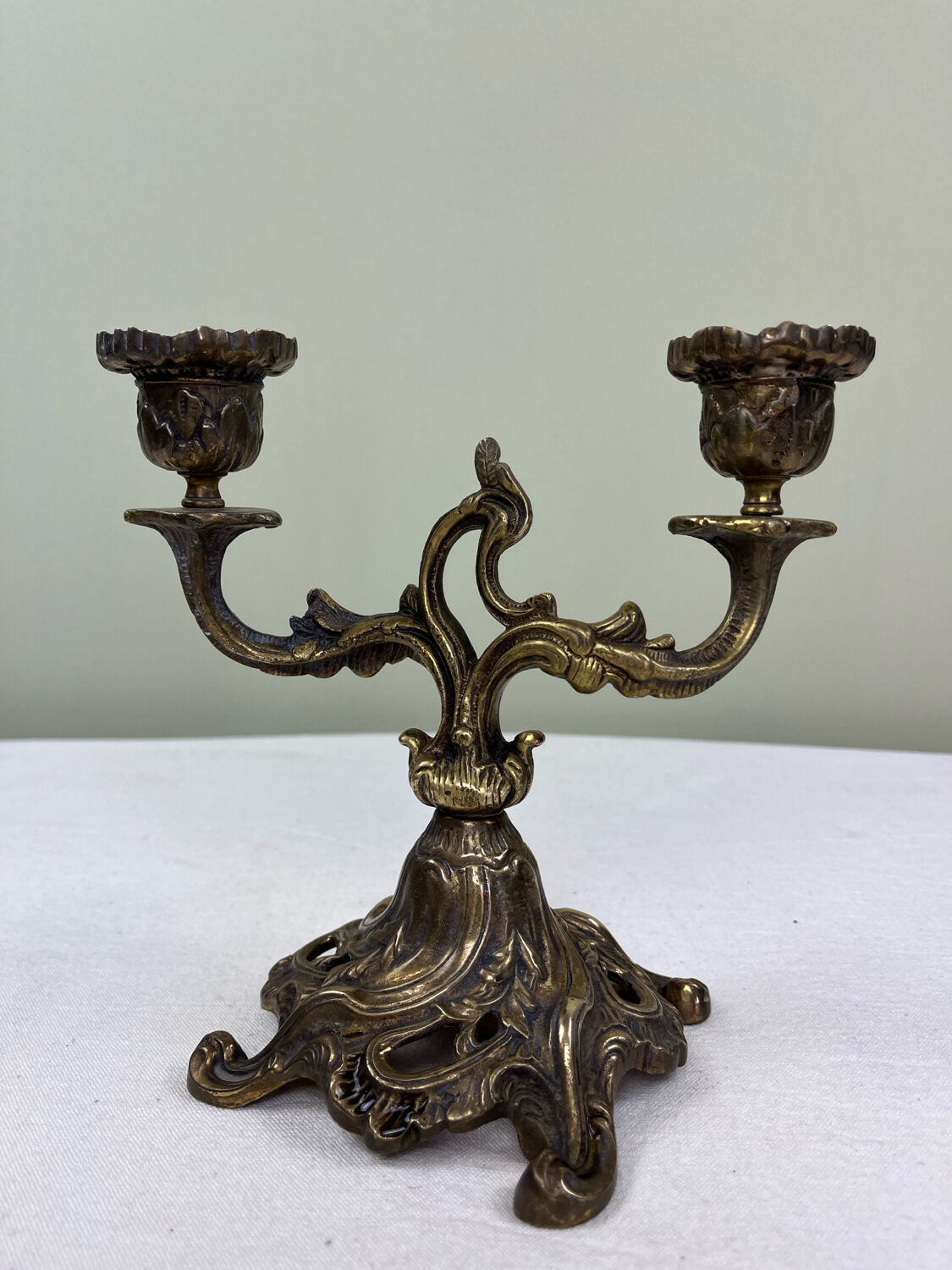 Antique bronze candlestick