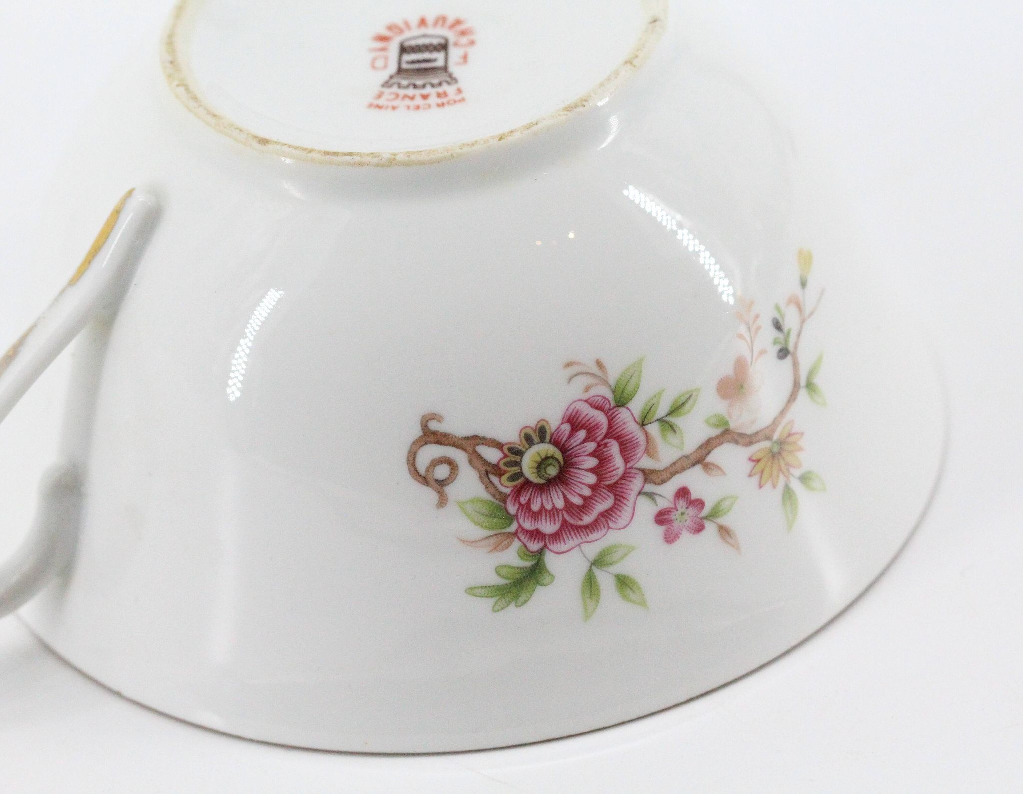 Former Chauvigny porcelain cup and cup