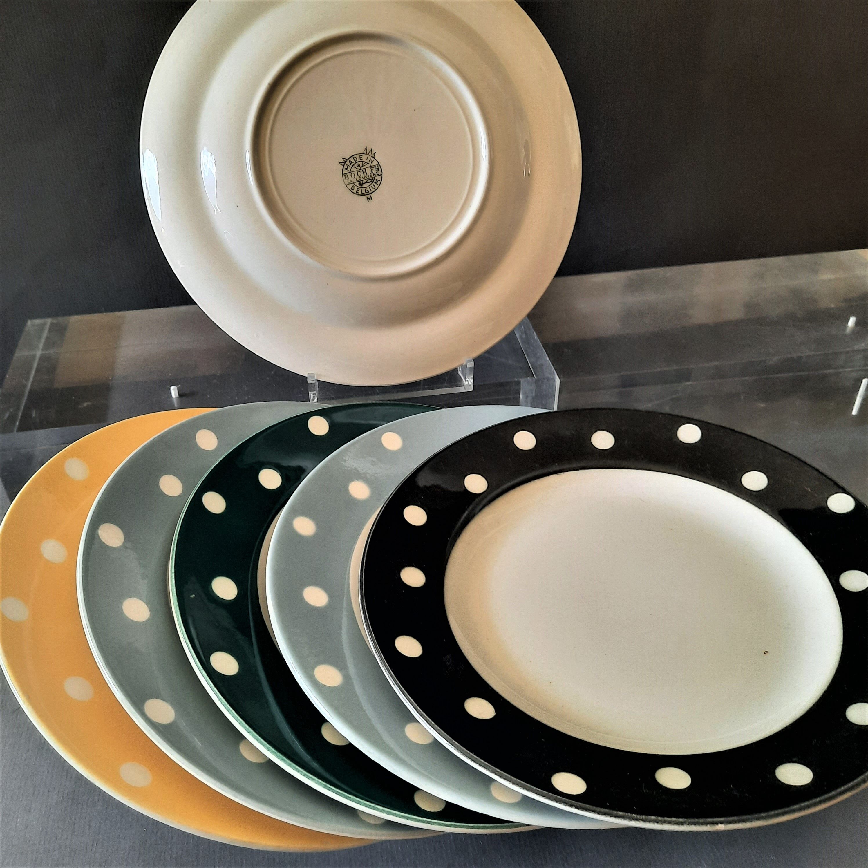 6 plates Boch pastel vintage 50'60'
