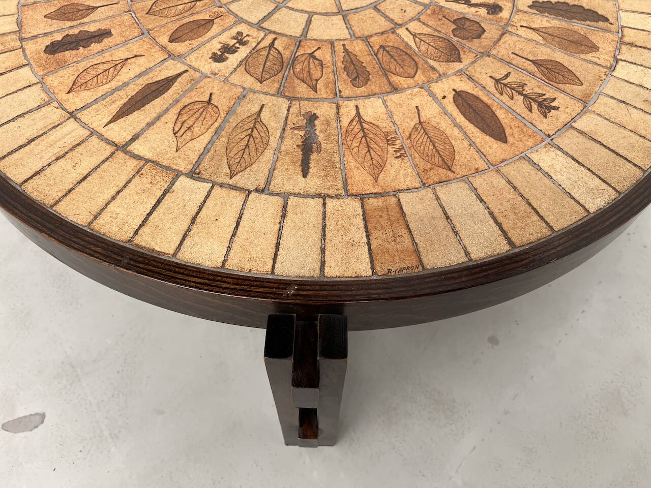 Coffee table "Les Herbiers" by Roger Capron