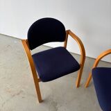 Série de deux chaises empilanle en hêtre courbé style scandinave IKEA