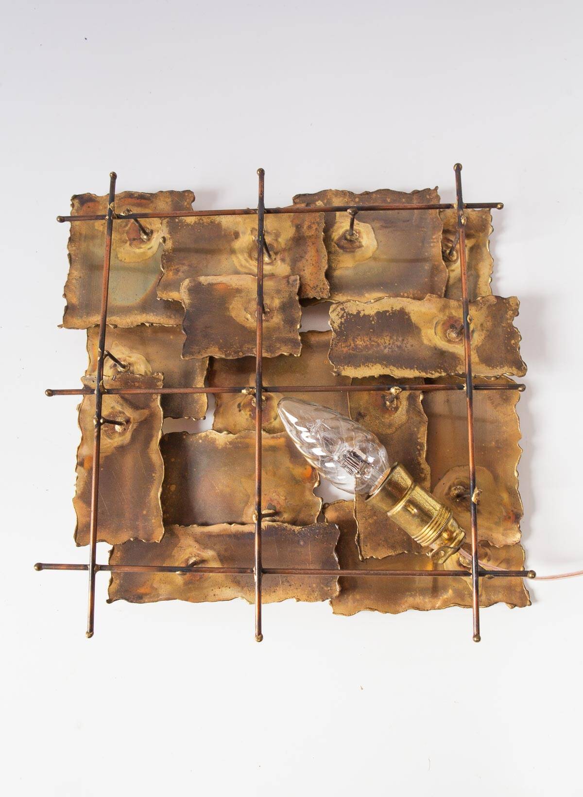 Sculpture or wall decoration in brass sheets USA circa 1970 (28 cm)