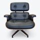 Black & Palisander Santos Herman Miller Original Eames Lounge Chair & Ottoman