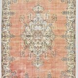 Red & Orange Large Turkish Vintage Rug, 261x351Cm