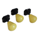 3 vintage coat/door hooks from the 50s/60s black/yellow