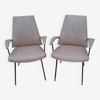 Pair of vintage hairdresser chairs from the 1950s, Barbier design
