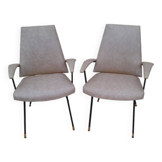 Pair of vintage hairdresser chairs from the 1950s, Barbier design