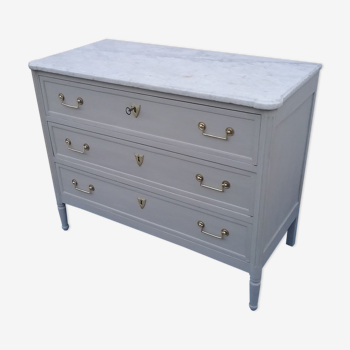 Commode style L XVI white marble