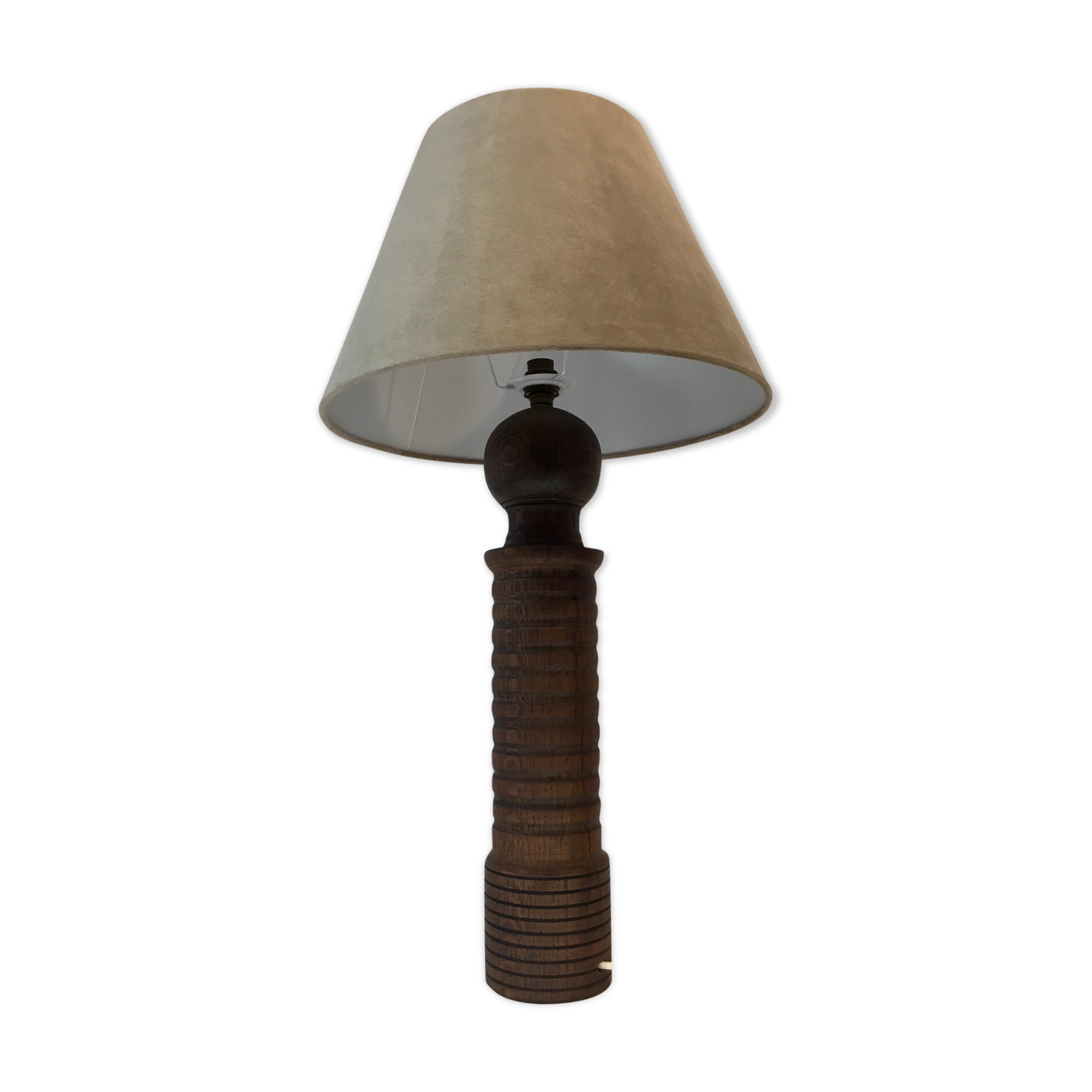 Vintage lamp feet in solid oak turned