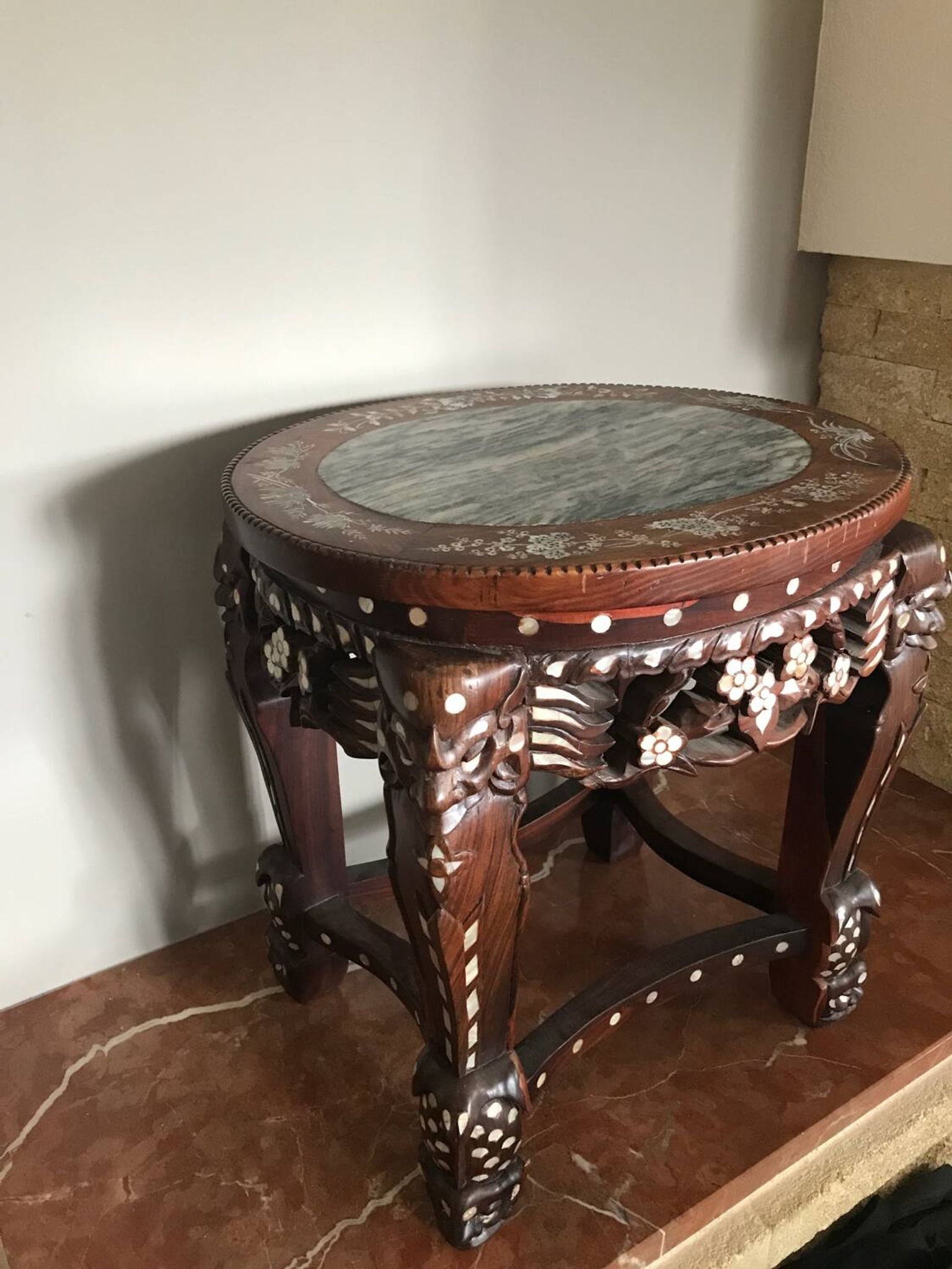 Mother-of-pearl china side table