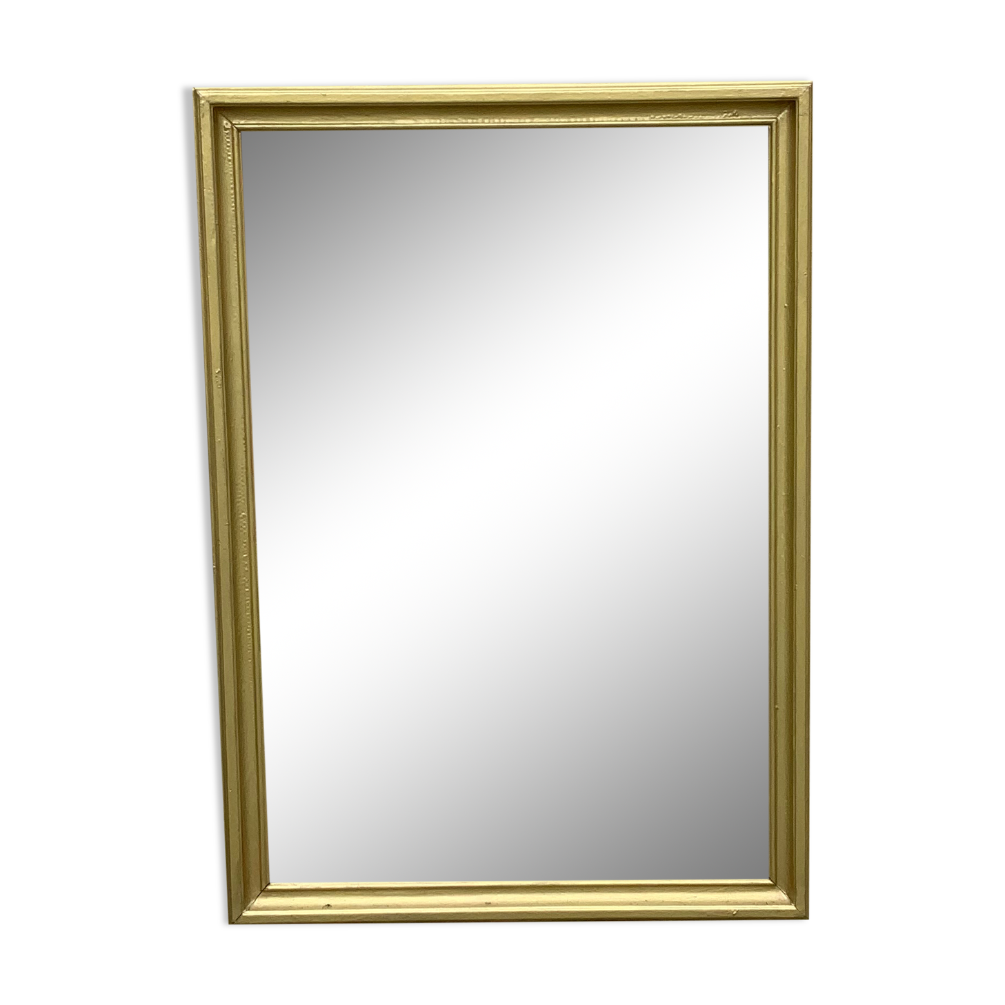 Golden patina wooden mirror to stand