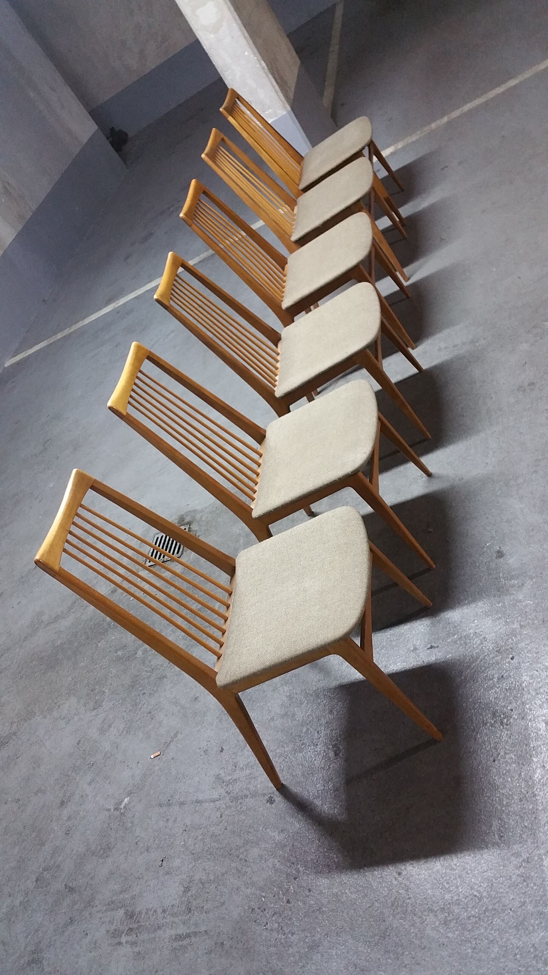 6 chairs Scandinavian years 50 60 Lubke