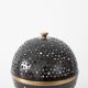 1950s French Saturn Table Lamp in Pierced Aluminum and Brass