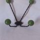 Vintage metal and wooden ball coat rack
