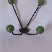Vintage metal and wooden ball coat rack