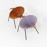Pair of “Balloon” chairs by Hans Olsen for Lea  Design (Denmark, 1950s).