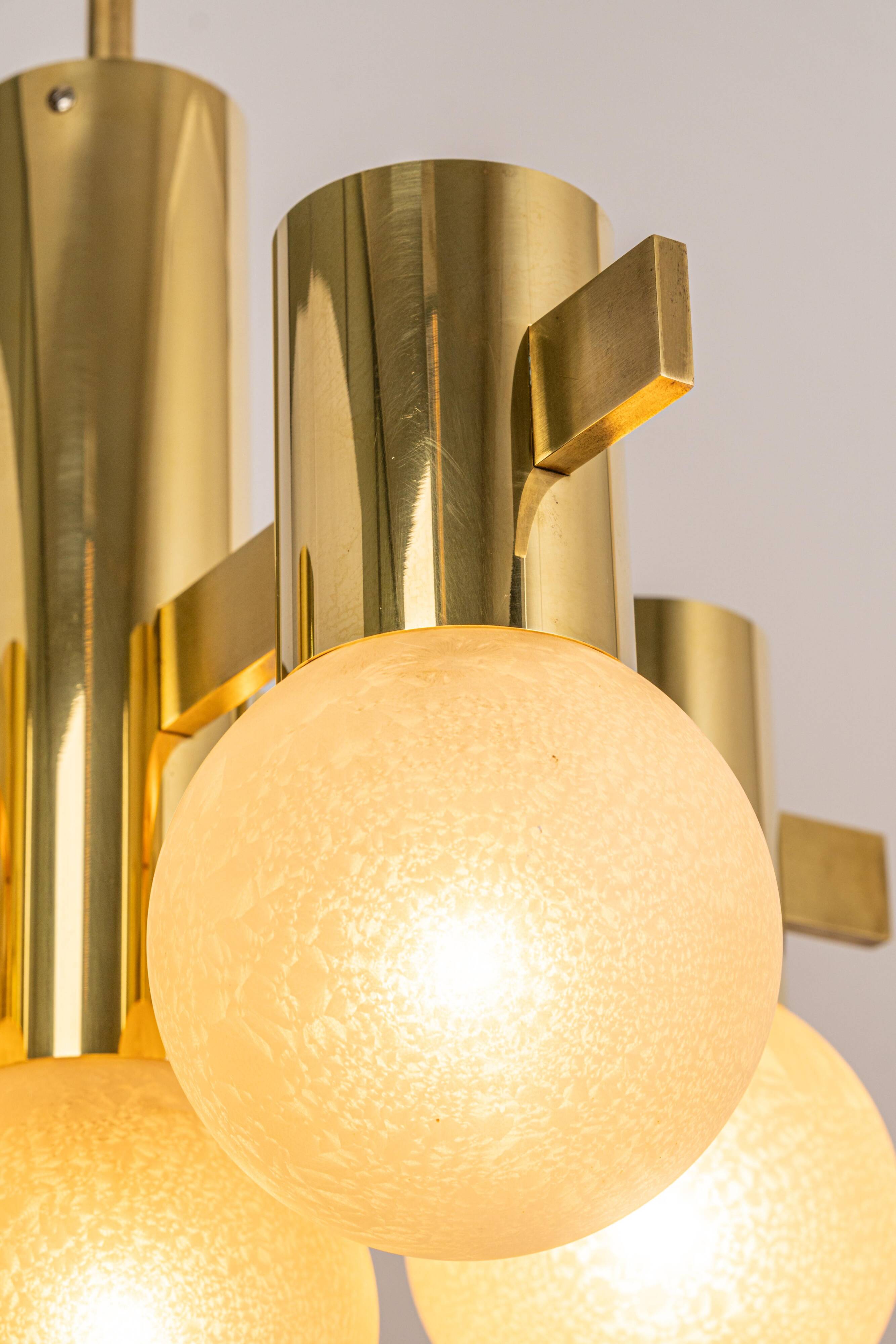 Sciolari chandelier in brass, Italy, 1960s.