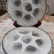 6 Moulin des Loups oyster plates in white and gray barbotine