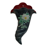 Antique majolica wall vase