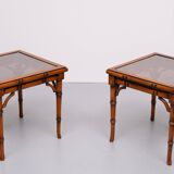 Faux Bamboo Cherry Wood sofa tables 1970s England