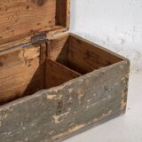 Petit coffre ancien en bois massif (c.1920) #73