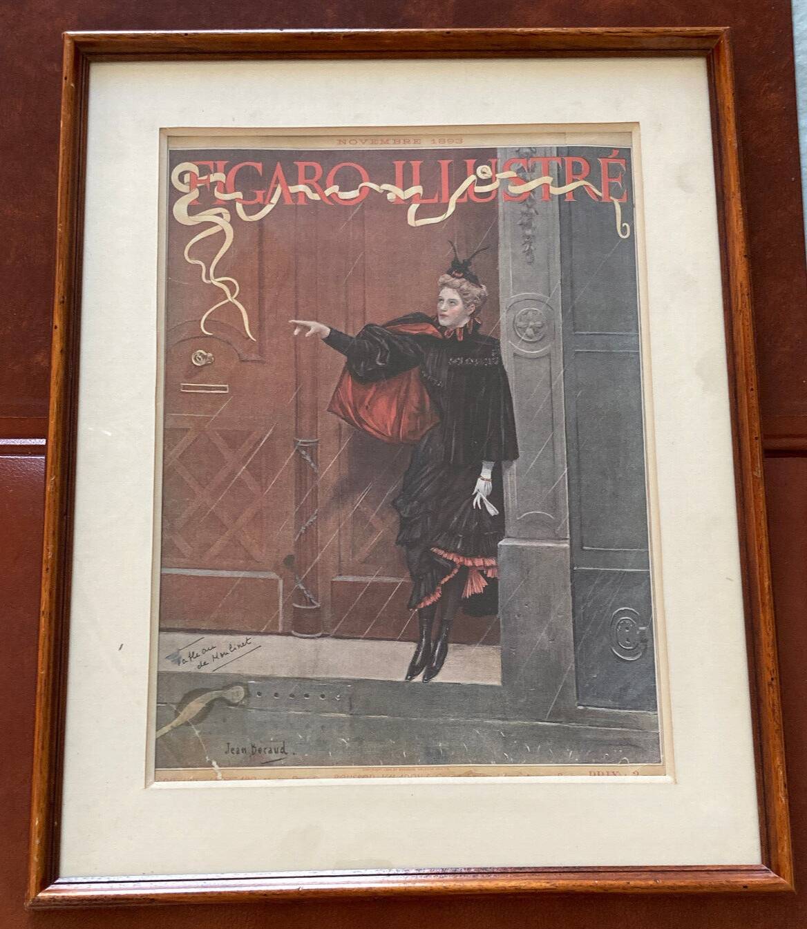 Old illustration - elegant shelter from a porch in Paris