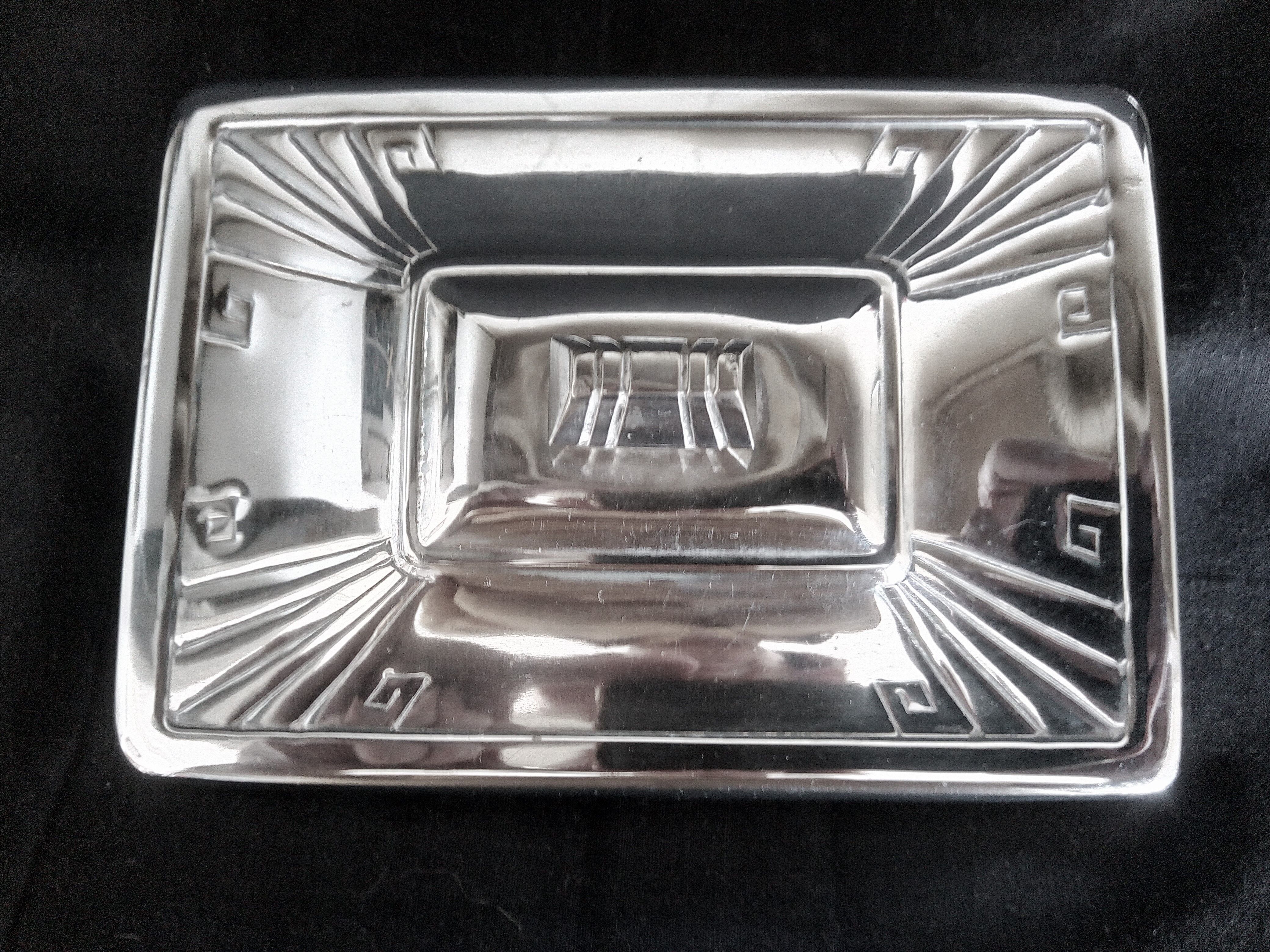 Art Deco cookie jar in chrome metal and glass