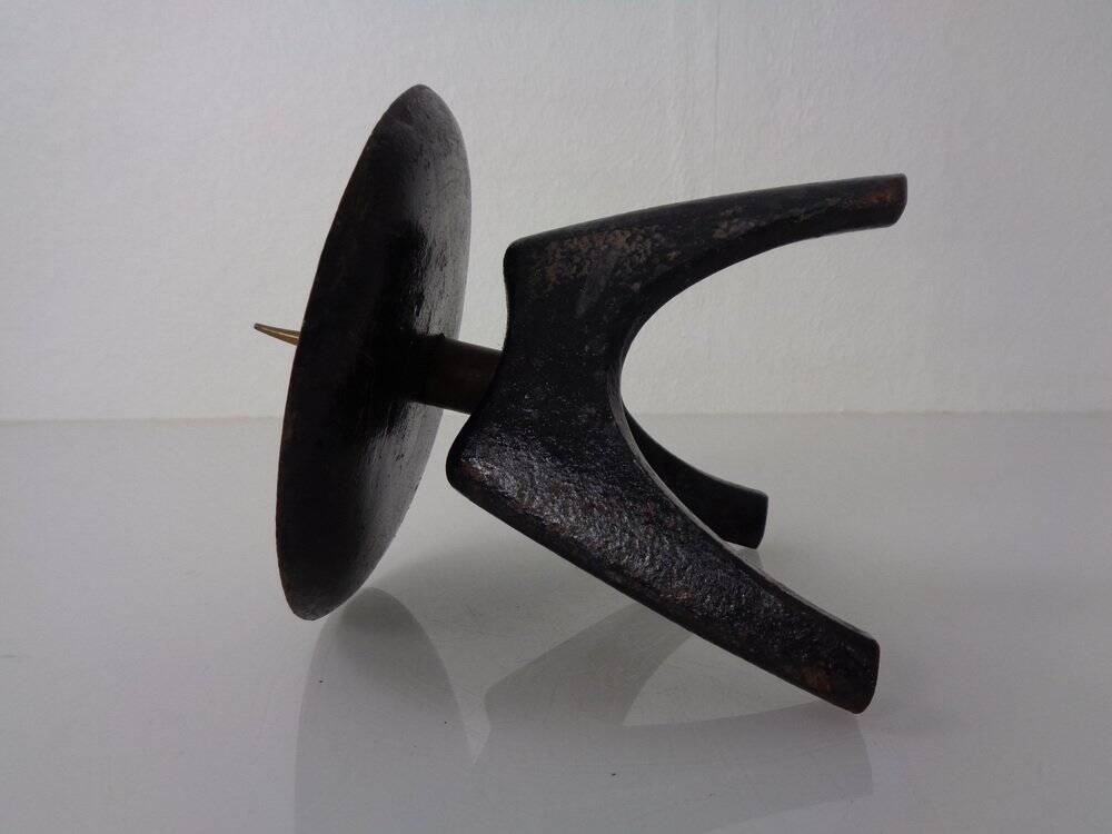 German Brutalist Iron Candleholder, 1960s