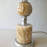 Chrome metal and marble lamp from the 60s