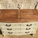 Louis XV style chest of drawers, patinated and waxed, natural wood top