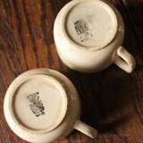 Set of 2 round coffee cups in ecru earthenware Digoin