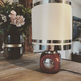 70' lamp in wood and chrome